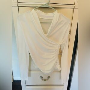 SHEIN Womens White Long Sleeve Shirt Size Small